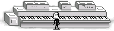 a picture of masada from yume nikki at his piano